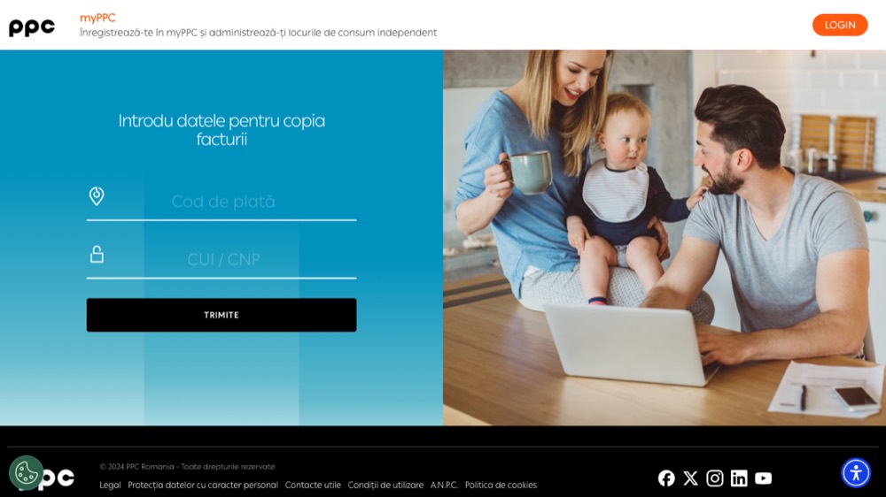 Plată fără autentificare — deschide formularul Copie factură